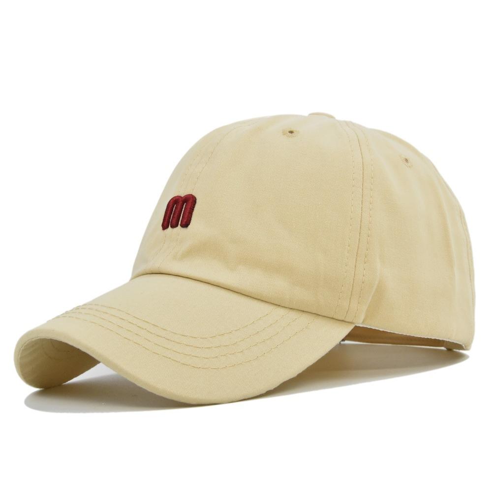 M Embroidered Baseball Cap - Korean Style 3d Embroidery Duckbill Cap - Couple's Baseball Cap - Sun Hat - Cotton