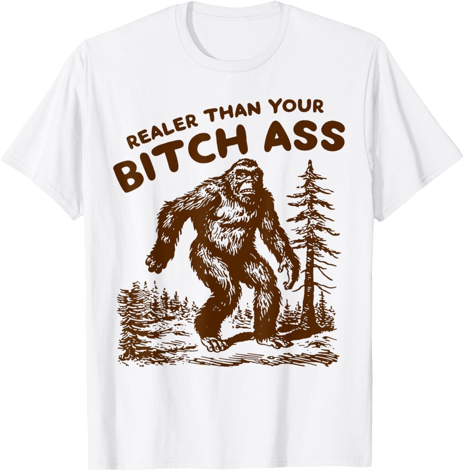 Футболка с надписью «Снежный человек Реален, чем твоя Сука Задница» унисекс 4XL