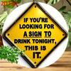 Funny Vintage Yellow Black Metal Wall Poster 8x8 Inch, Rustproof Home Decor for Bar Garage Party