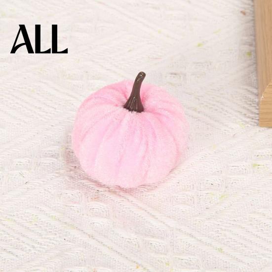Soft Fabric Pumpkin Set 20 PCS Velvet Decorative Ornaments, Multi-Color Artificial Fall Harvest Decor Reusable Halloween Decorations for Mantel Table