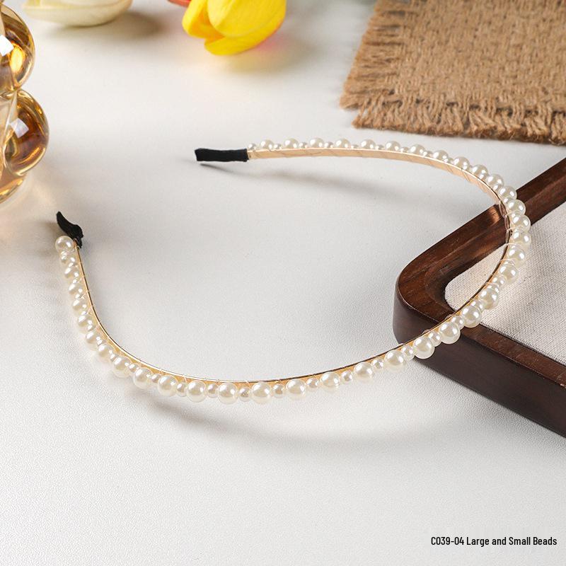 Women's French Retro High-End Pearl Headband: Versatile Hair Accessory for Styling and Face Washing