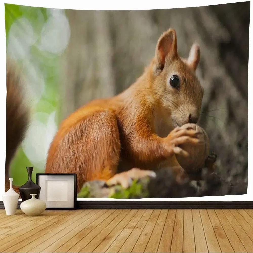 Niedlicher Eichhörnchen Wandteppich Büro Wohnzimmer Dekoration Zuhause Wandteppich