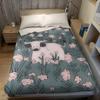Cartoon Cow In Floral Field Flannel Blanket Warm Soft Halloween Christmas Couch Warm Cozy Decorative Decor Gift for All Season