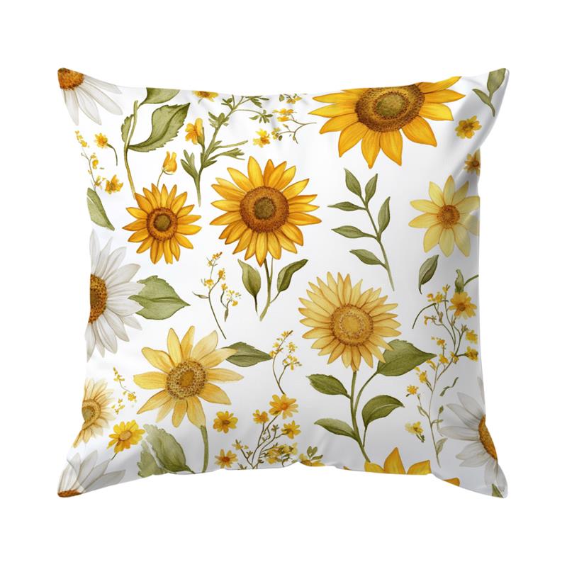 1Pc Small Sunflowers Pillow Cover For Home Living Room Bedroom Sofa Office Decorative Pillowcase Soft Throw Pillows 45X45Cm
