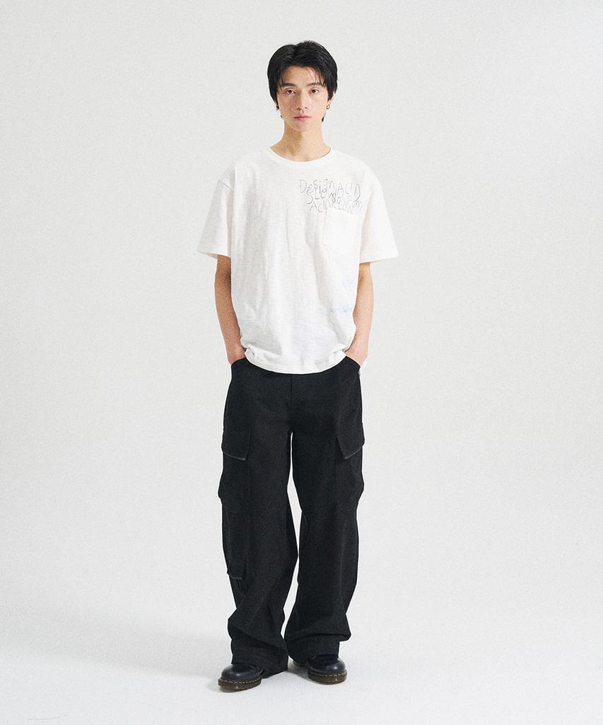 SLOWACID Pocket Note Slub Short Sleeve T-Shirt [White]