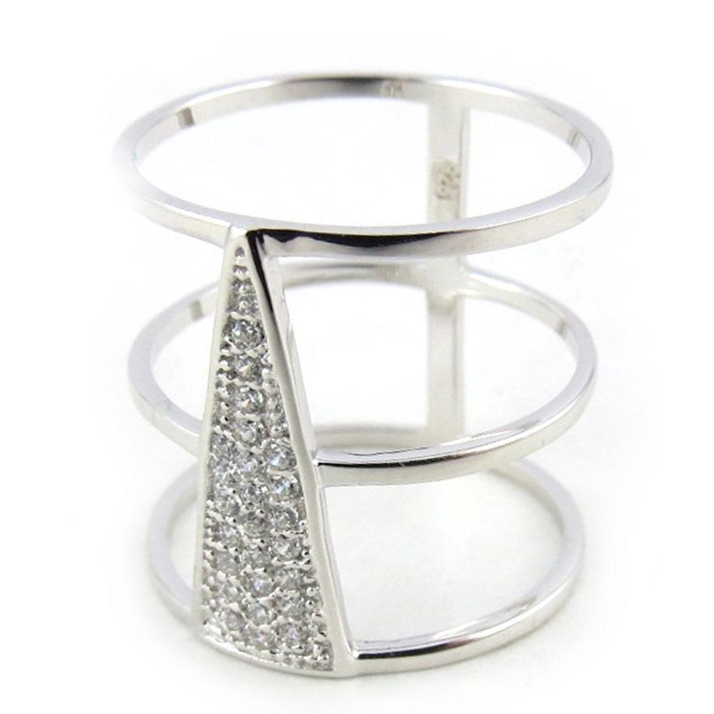 Bague Argent 'Sissi' blanc argenté (rhodié) - 20 mm