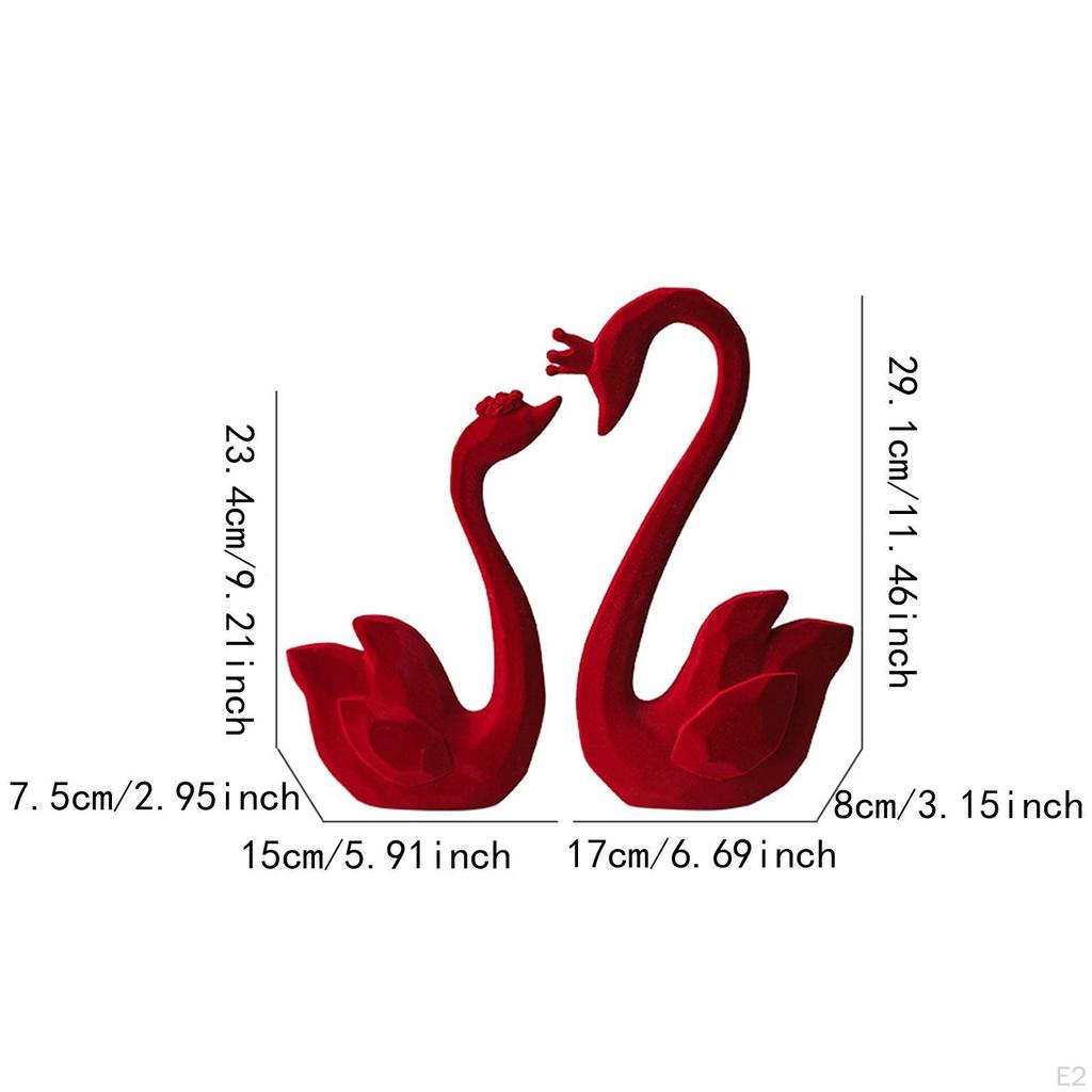 2 szt. Statuetki łabędzi Rzeźby zwierząt Elegancka dekoracja Figurki dekoracyjne Ozdoby na biurko dla