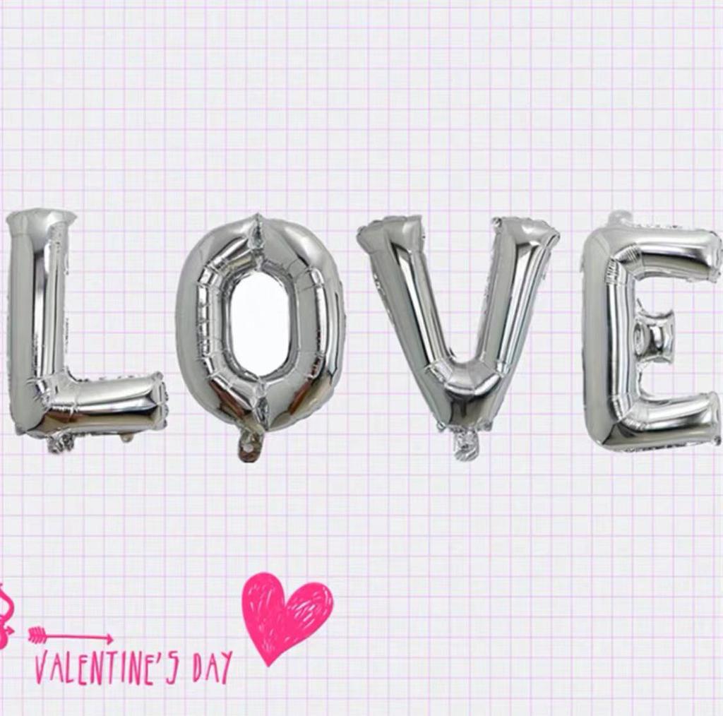 30-inch Romantic English Letter Balloons for Valentine's Day, Proposals, and Surprise Parties