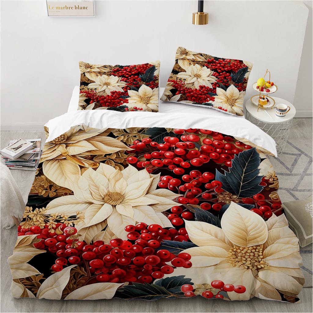 3D Flower Printed Duvet Cover King Twin Queen Double Size Kit Floral Pillowcase  New Wholesale Elegant Bedspread