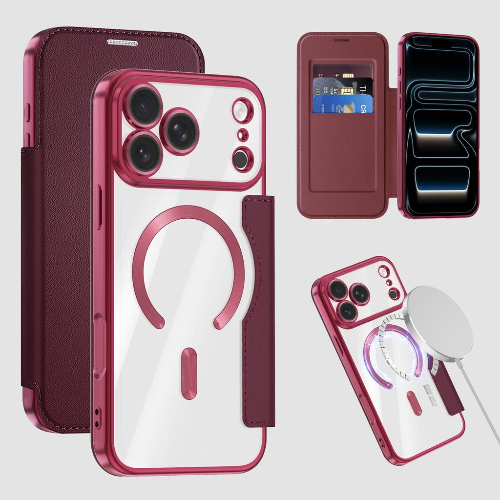 Magnetic Flip Card Slot Wallet Leather Phone Case Case for iPhone 18 Pro max 17 16 15 14 13 Shockproof For Magsafe RFID Cover