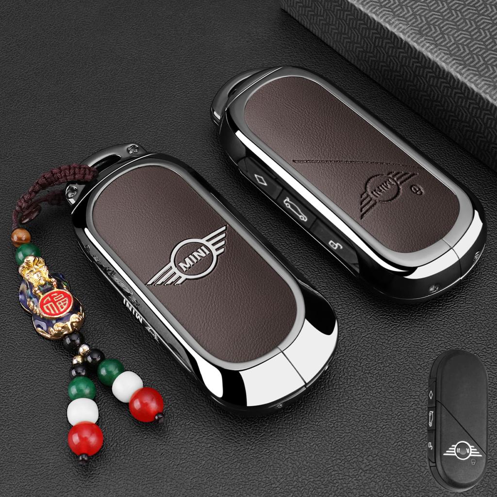 Klíčenka z kožené slitiny pro kryt klíče od auta Fob Pro BMW MINI Cooper Countryman U25 J01 J05 F65 F66 2024 2025 Ochranná Klíčenka