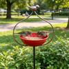 Yousheng Bird Feeder Garden Stake with Iron Bracket Deep Bowl Feeder Rust-Resistant Food And Water Holder for Courtyards And