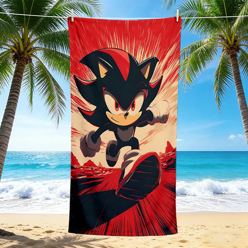 1Pc Shadow Hedgehog Beach Towel, Quick Dry, Multi-Use for Beach Pool Gym Yoga Home Travel, Christmas, Halloween, Xmas Gift M929118