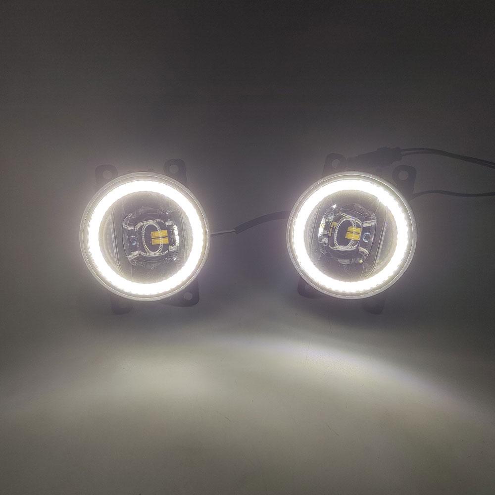 1 Pair 2 Functions Auto LED DRL Daytime Running Light For Mitsubishi ASX 2011-2018 Car Angel Eyes Fog Lamp Foglight