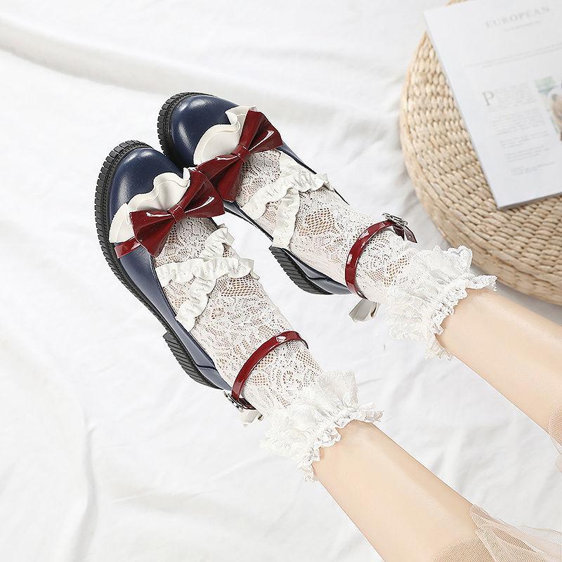 Cute Sweet Girl Lolita Shoes Women New Japanese Small Leather Shoes Female Hipster Bow Preppy Single Dress Shoes
