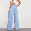 High waist wide leg jeans summer new thin mopping straight versatile retro drape men and women