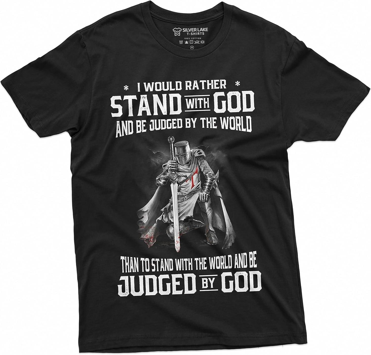 Silver Lake T-shirts Men s God Jesus T-Shirt Stand by God Tee Shirt _Jesus Christmas Tee-Shirt XXXXXL чёрный