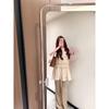 Lace Spliced A-Line Skirt & Camisole Pleated Dress - Slim-fit, Cinched Waist, Layered Vacation Style
