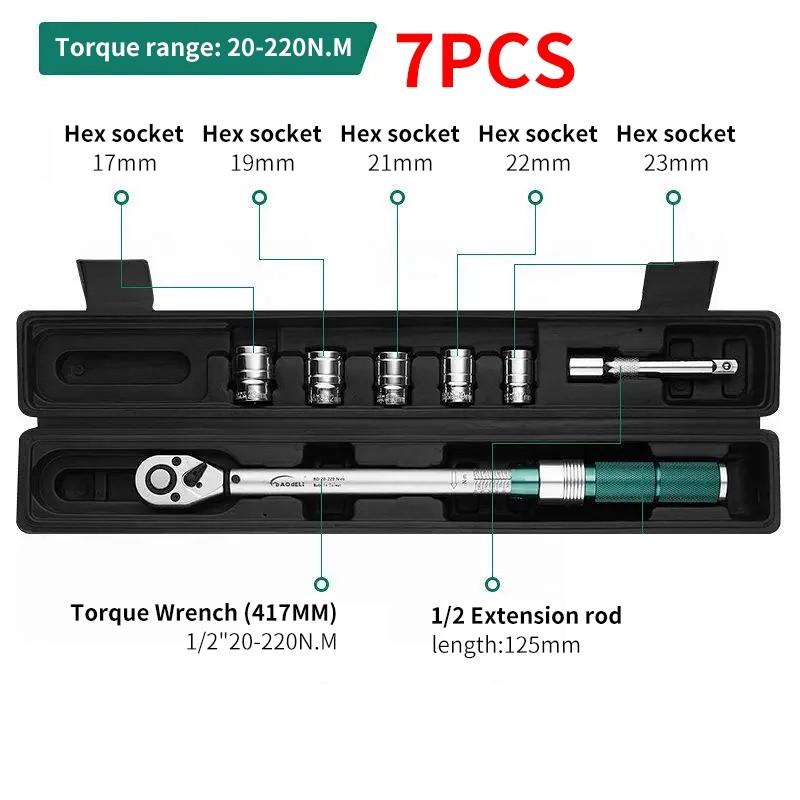 Adjustable Torque Wrench Industrial Grade Torque Wrench 0.5-220 N.M Car And Bicycle Repair Wrench