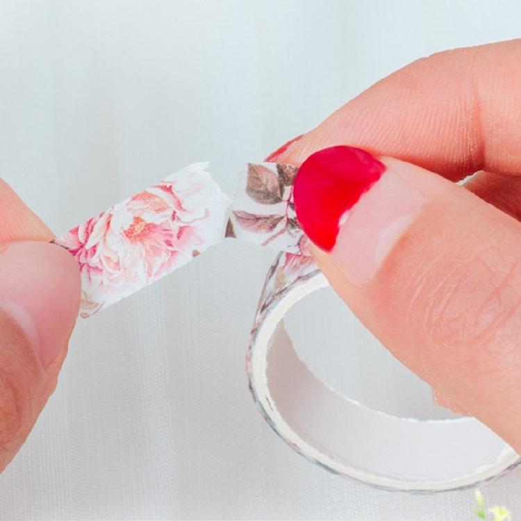 5Rolls Flower Decorative Tape 10mmX2M for Scrapbooking Photo Album Journal Notebook Water Resistant Aesthetic Paper Tape