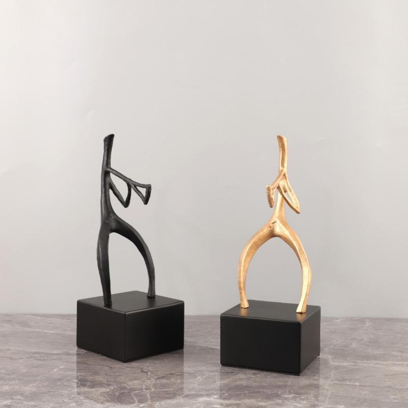 Abstract Geometric Metal Figure Sculpture Art Ornament Entrance Bedroom TV Cabinet Body Crafts Home Decoration High-end Gifts
