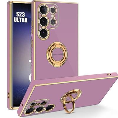 Case for Samsung Galaxy S23 Ultra - Purple - Shockproof - Rotating Stand - Soft TPU - Unisex