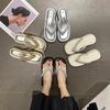 Fashion Thick Soles Increase Sandals Female Summer Wear Muffin Bottom Flip-flops 2025 New Clip-on Non-slip Beach Shoes