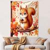 Cute Squirrel with Acorn - Autumn Theme Patterned Tapestry Decorative Wall Hanging, Home Bedroom Living Room Decor