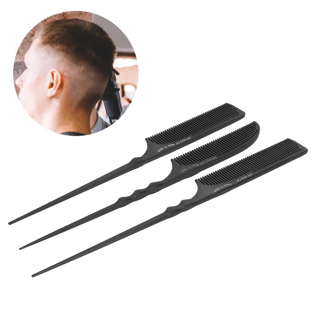 Tail Comb Professional Grade Heat Resistant Hairdressing Styling Salon Combs for All Hair Types Blac