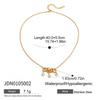 Youthway Fashion White Rhinestone Pendant Necklace For Ladies  Gold Color Plated Stainless Steel Round Jewelry Accessory