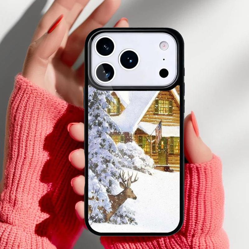 Landscape Winter Light Snow Phone Case for iPhone 17 16 15 14 13 Pro Max Back Cover for 12 11 Pro Coque