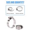 5pcs Stainless Steel 201 Hose Clamp 59~165mm Retractable Hose Clamp Fastener Worm Gear Hose Clamp Garden Water Connection
