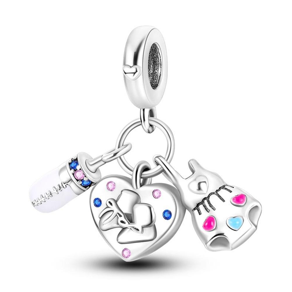 

Charms Copper Cute Baby Bottle, Sock, Clothing Pendants Fit Charms Plata Original Bracelet Beads Women Jewellery Making