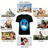 Funny Blue Ball Panic Expression Print T-shirt Unisex Casual Loose Cotton Daily Top Pure cotton T-shirt