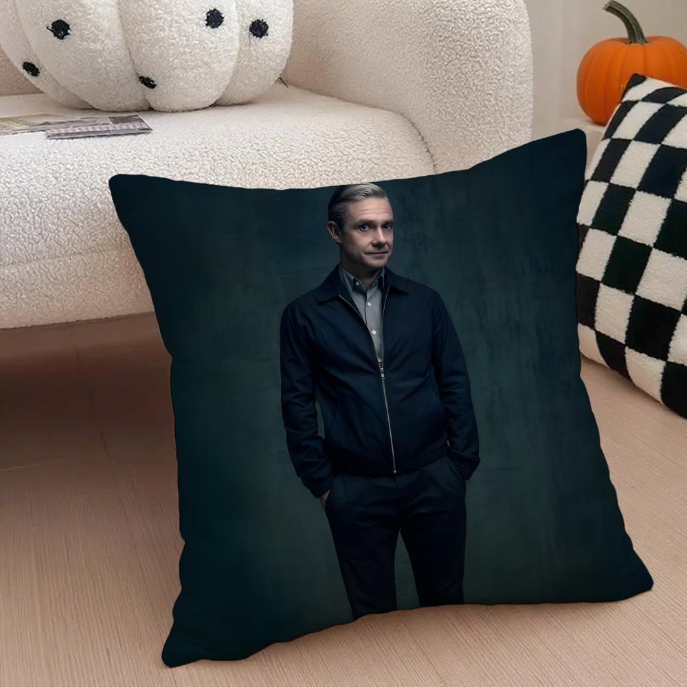 MMartin Freeman Cushion Cover Throw Pillow Cover Hidden Button Durable Polyester Chair Cushion