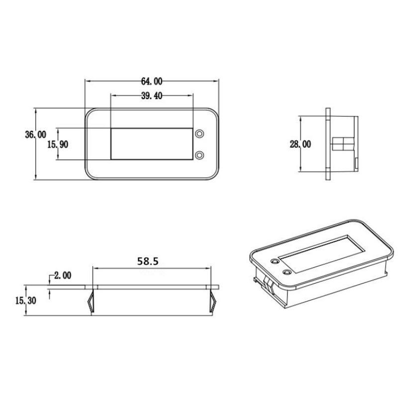 IPX7 Batteriekapazitätsmonitor, DC 7-100 V Batterieprozentsatztester 12 V 24 V 36 V 48 V LCD-Anzeige Auto Fahrzeug Marine RV Batterieladeanzeige