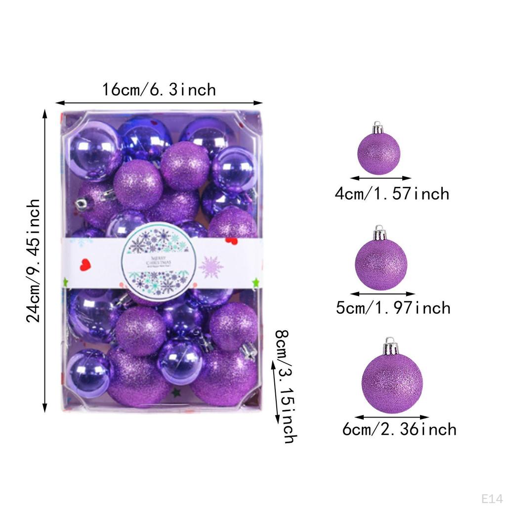 26 Pieces Christmas Ball Ornaments Decorative Baubles Holiday Hanging Balls Home Decor Shatterproof