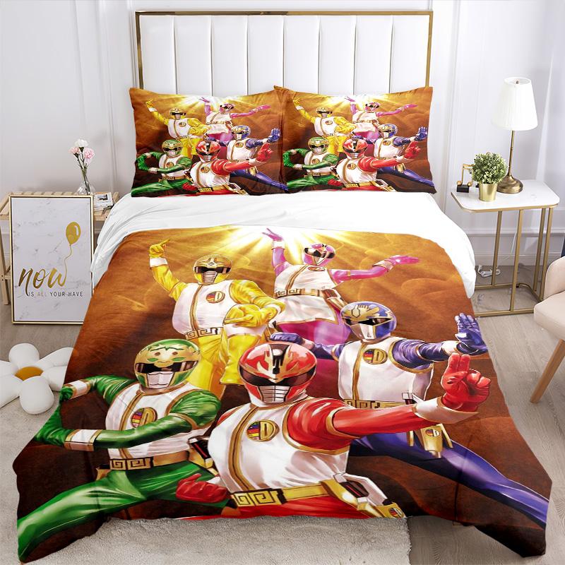 Power Rangers Teamup Print 3Pcs Bedding Setduvet Cover With 2 Bedropillowcase Home Birthday Gift