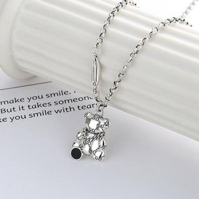 925 Sterling Silver Necklace Flexbear N311 Teddy Bear Necklace