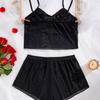 Popular i n s wind suspender pajamas summer thin sexy mesh vest shorts two-piece set