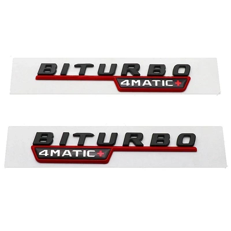 2pcs Car Fender Side Emblem Sticker Body Badge for Mercedes Benz BITURBO 4MATIC 2017-2021 W221 W212 W205 W211 W210 GLC B200 AT1