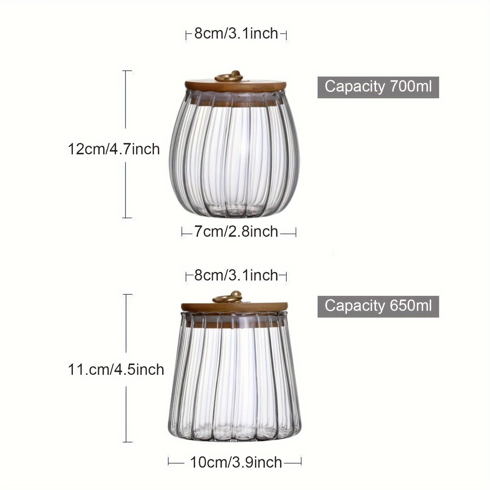 

Контейнер для хранения, 4 шт., герметичная прозрачная стеклянная банка для хранения с крышкой, многофункциональная герметичная круглая герметичная коробка для хранения продуктов питания для сухих фруктов Грай 2 Conical Pcs + 2 Round Pcs [bamboo Cover]