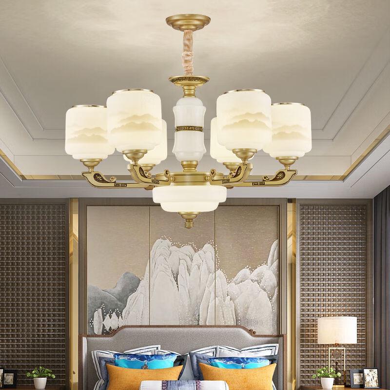 NuFeng Modern Chinese Style Chandelier, 12-Light, 3-Color Dimmable