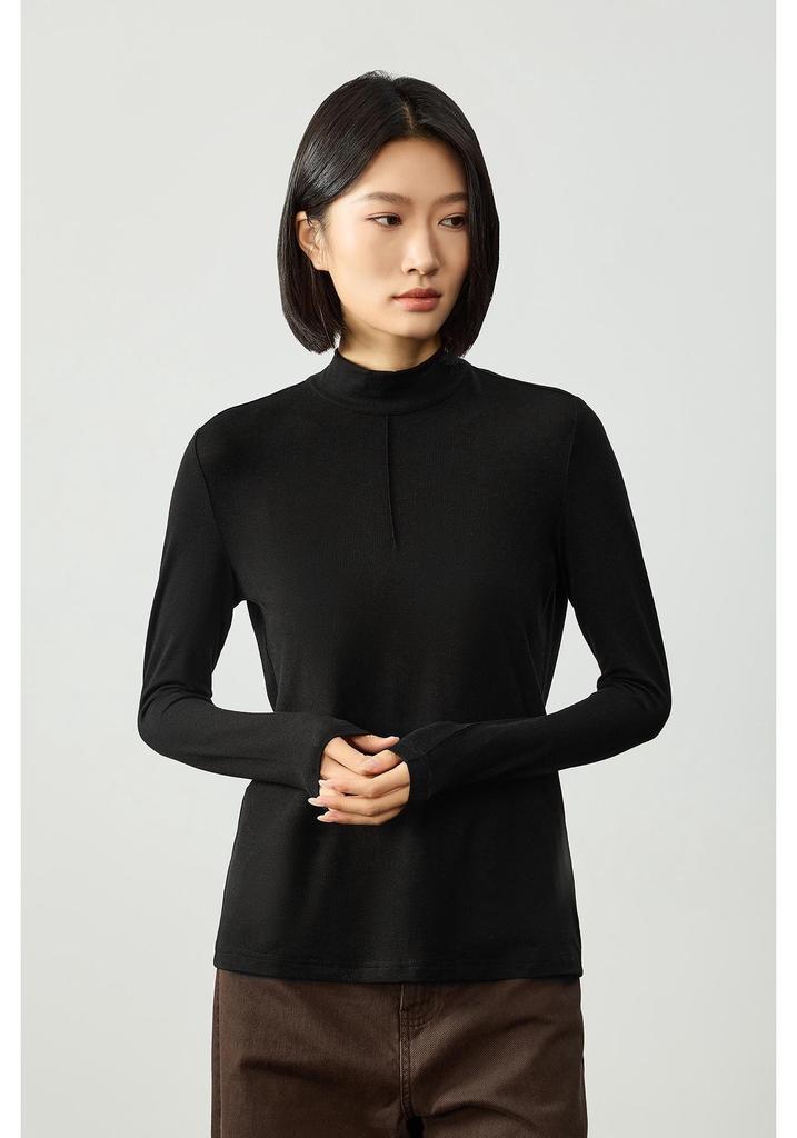 Northern Deer Women's Soft Base Layer Shirt - Autumn/Winter Half-High Collar, Skin-Friendly, Comfortable, New Style (M96D0232).