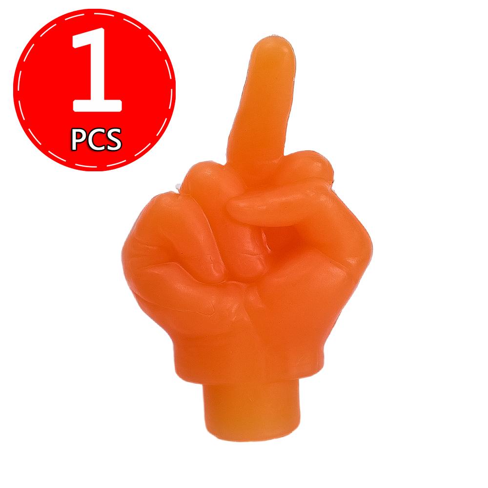 Luminous Valve Caps Middle Finger Style Tire Valve Dust Caps Dustproof Tire Cap Fluorescent Night Glowing Valve Stem Caps Decors