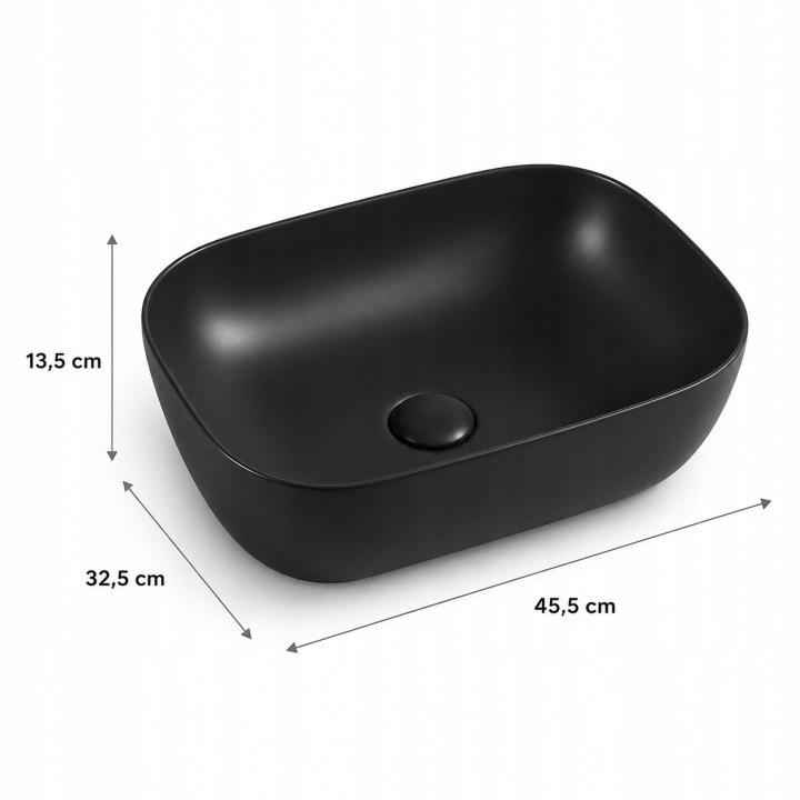 Lusso countertop washbasin 45.5X32.5 CM oval black matt