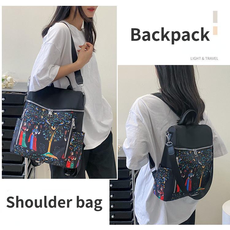 Látkový batoh Oxford pro ženy Nová ležérní multifunkční taška Etnický styl Studentský batoh s potiskem slonů