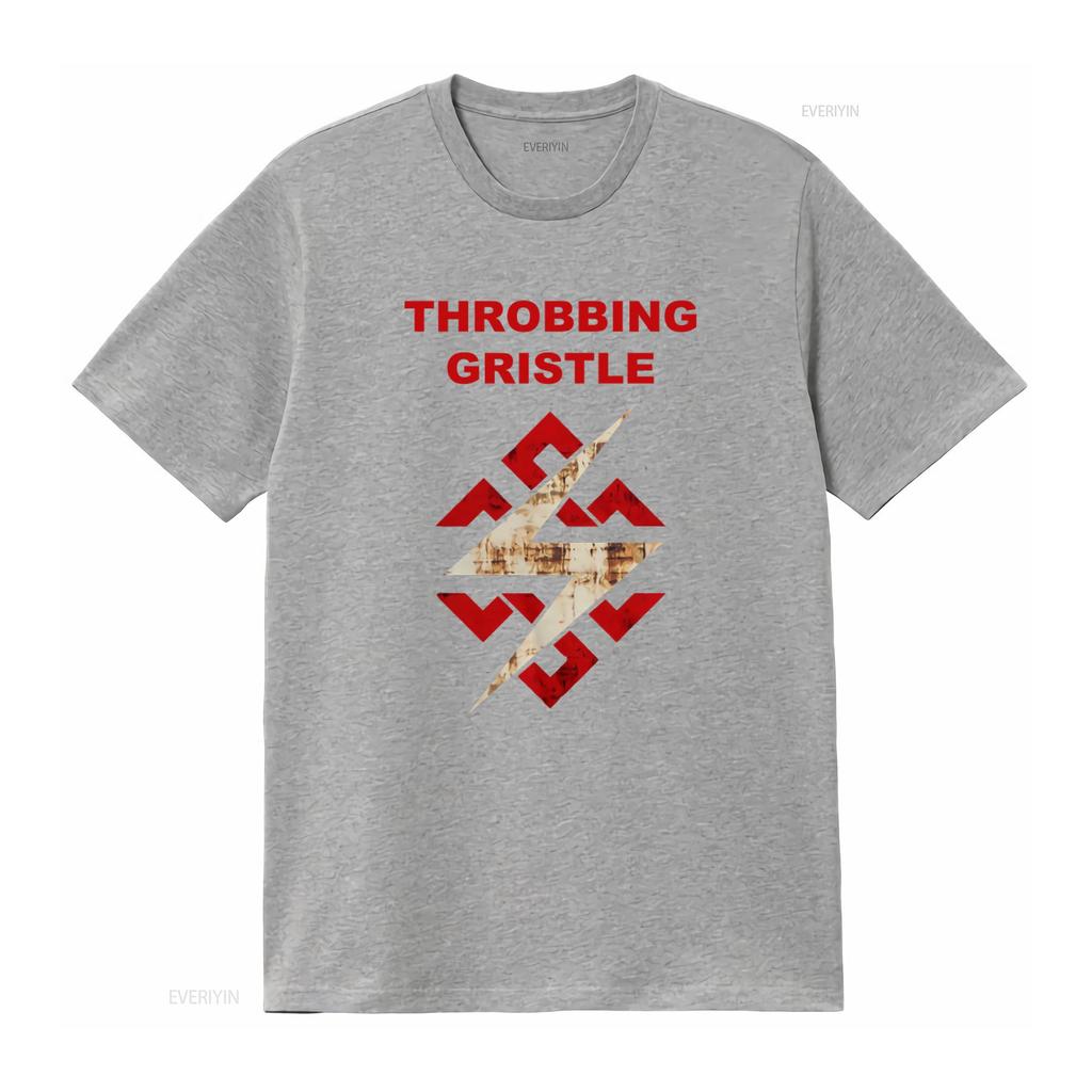 Throbbing Gristle Flash Knot Logo T-Shirt für Rockband-Stil vintage Gewaschen Lässig Leicht dehnbar Vielseitig mode Unisex