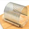 High Hardness Kitchen Slicer With Fixed Base For Uniform Toast Cutting Wooden Seat Toast Slicer