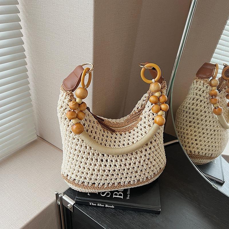 Large capacity woven bag women's summer new versatile shoulder messenger bag seaside vacation wind beach bag